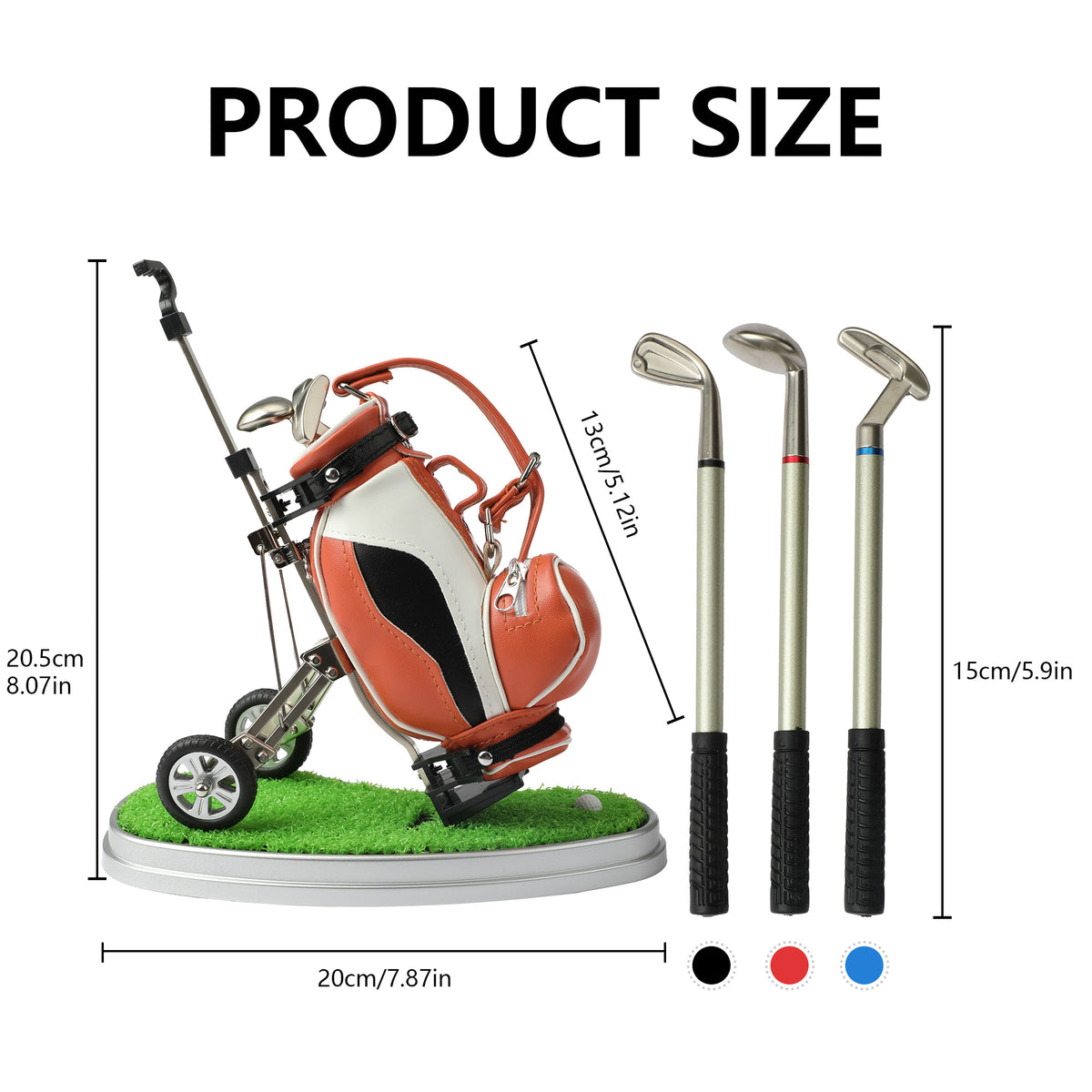 Golf practical office supplies, home decoration gifts, stationery models, ornaments, pen holders, zinc alloy+chassis, ABS