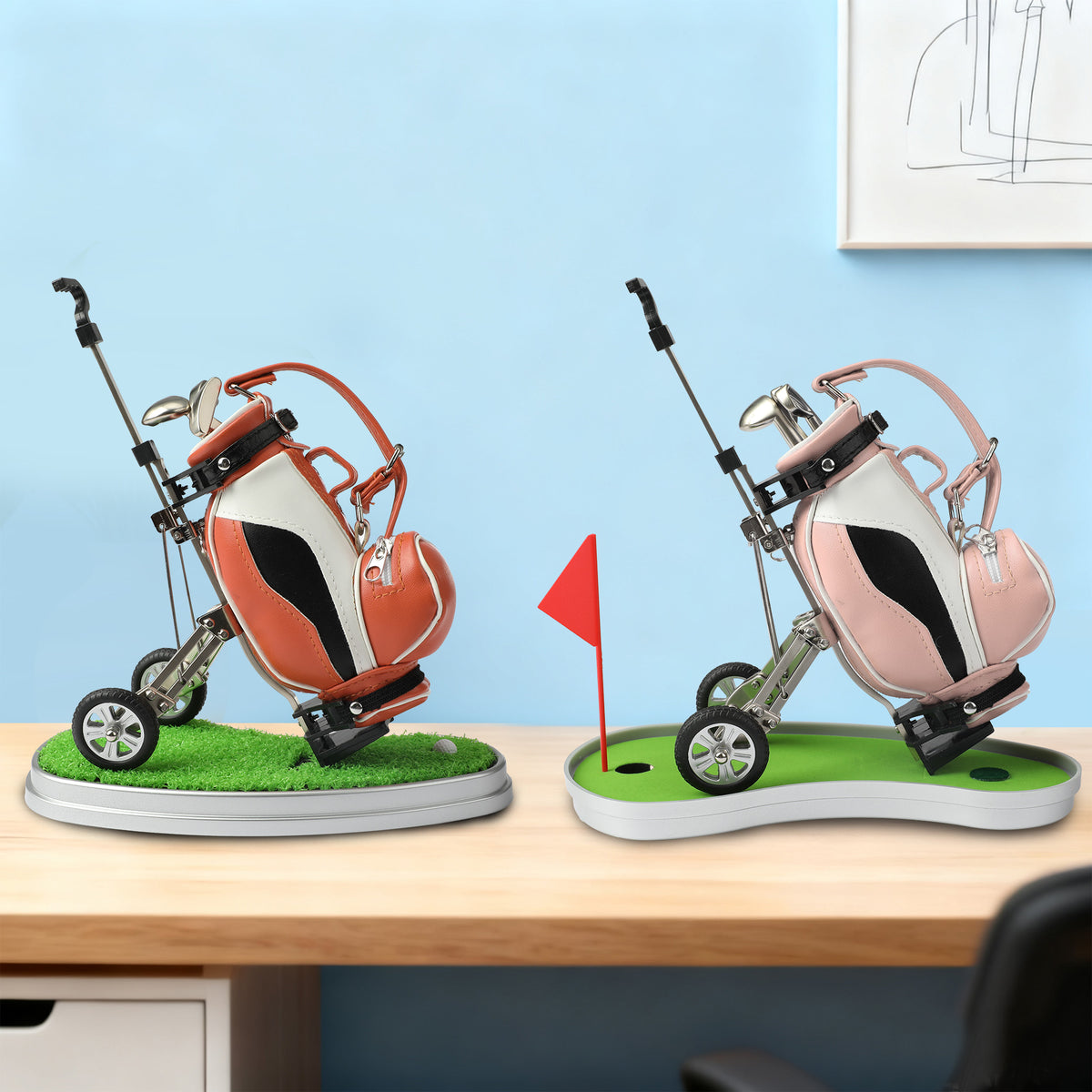 Golf practical office supplies, home decoration gifts, stationery models, ornaments, pen holders, zinc alloy+chassis, ABS