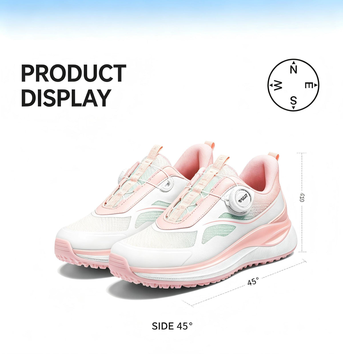 Children's Golf Shoes for Youth High Elasticity Shock Absorption Breathable Girl's Twisting Lacing Heat Dissipation Sports Golf Shoes