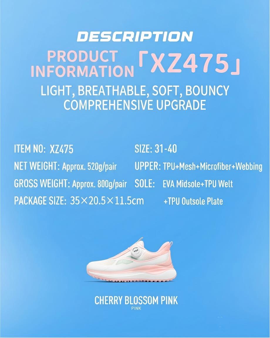 Children's Golf Shoes for Youth High Elasticity Shock Absorption Breathable Girl's Twisting Lacing Heat Dissipation Sports Golf Shoes