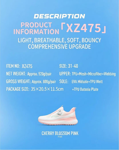 Children's Golf Shoes for Youth High Elasticity Shock Absorption Breathable Girl's Twisting Lacing Heat Dissipation Sports Golf Shoes